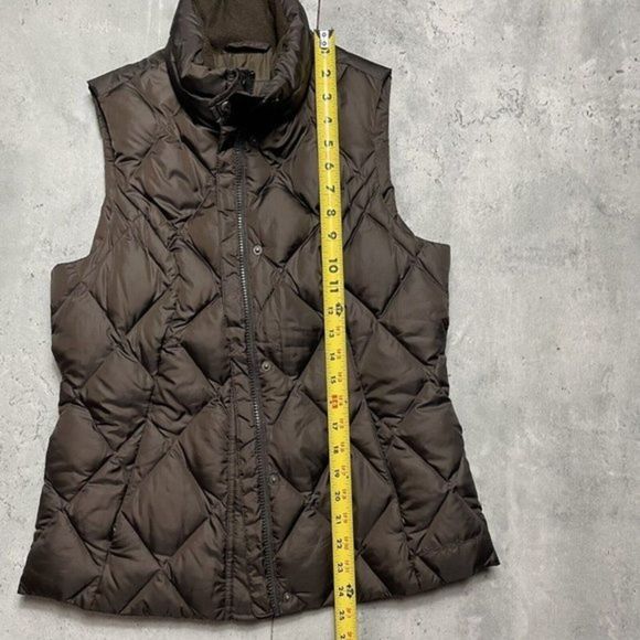 Eddie Bauer Goose Down Puffer Vest Jacket Womens Sz S Brown‎ Quilted Full Zip - Picture 11 of 12